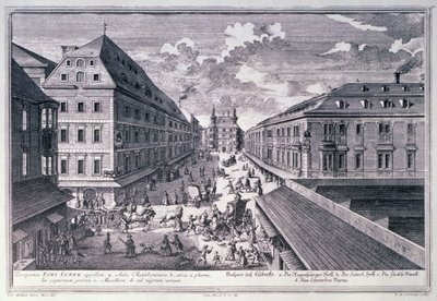 منظر لـ Fori Lubek منقوش بواسطة Johann-August Corvinus (1683-1738) بواسطة سالومون بعد طفل صغير